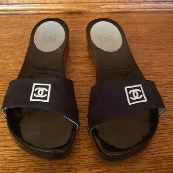 Chanel black clogs slides Sz 36 - Picture 2 of 5